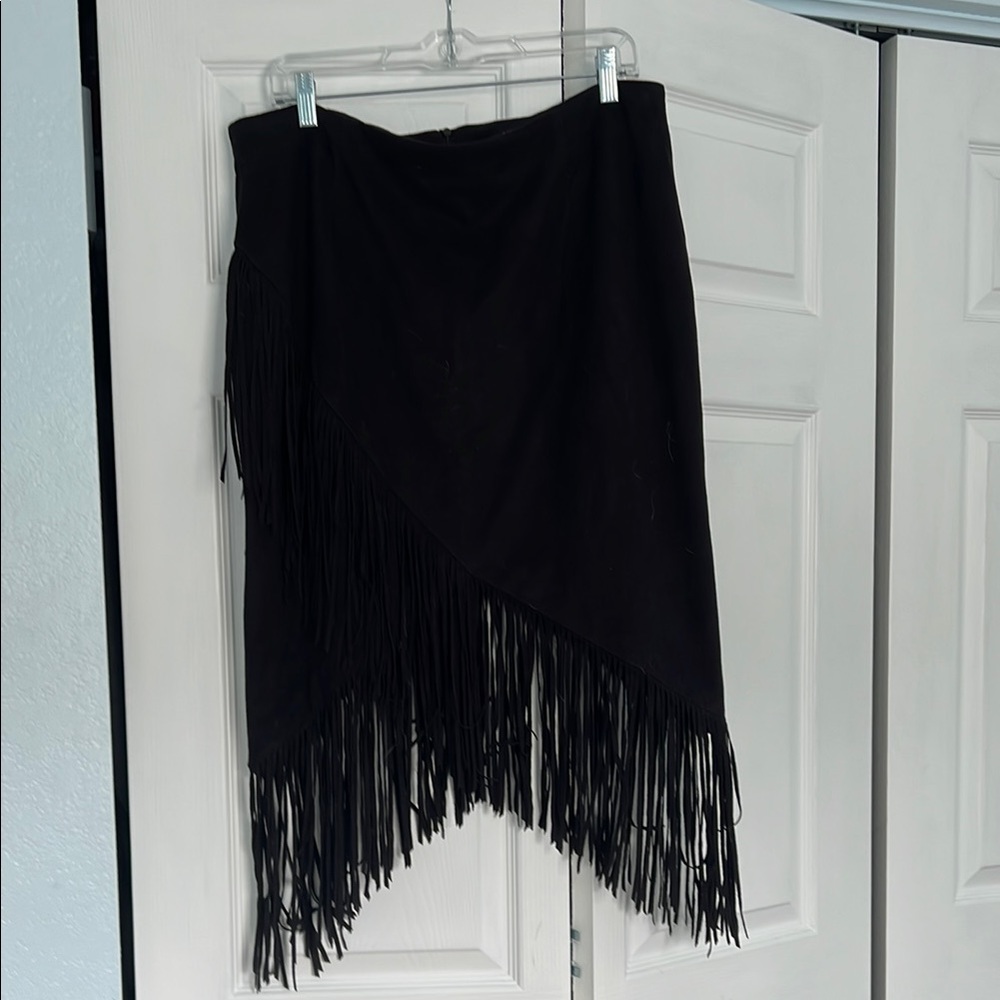 Elegant Black Fringe Skirt